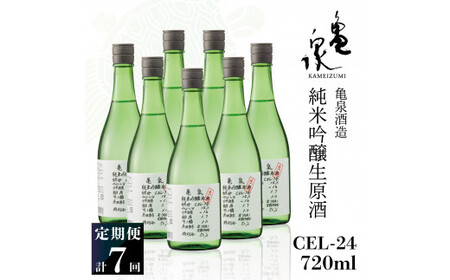 【7回定期便】純米吟醸生原酒 CEL-24 720ml 計5040ml ／ 生酒 毎月1本×7回 定期便 お酒 酒 さけ 日本酒 アルコール 生原酒 アルコール度数14度 14% 甘口 フルーティ 食中酒【株式会社とさもん】 [BQAE072]