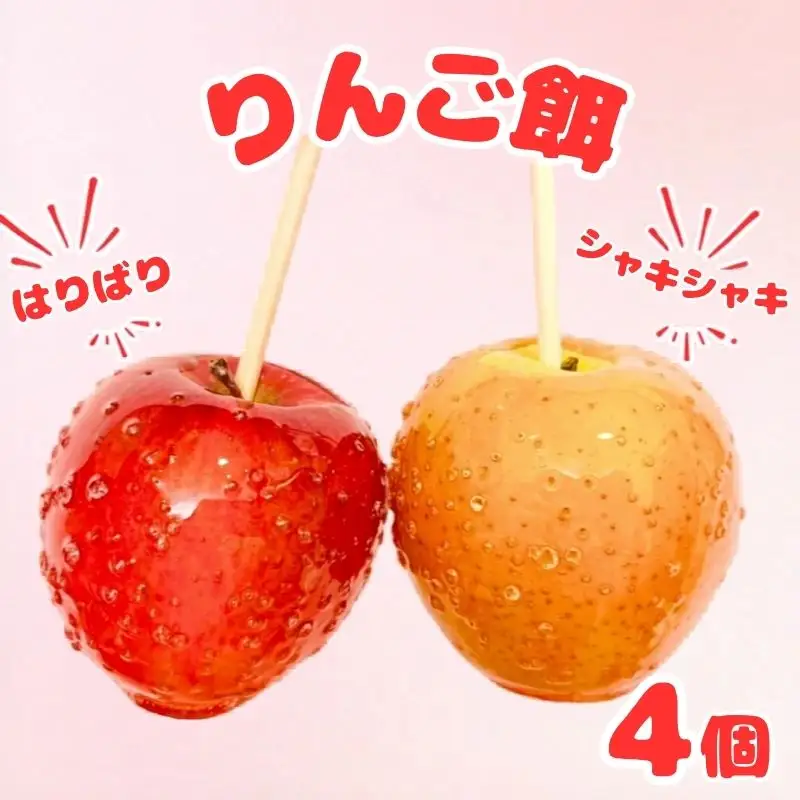 りんご飴 4個／和歌山 田辺市 スイーツ お菓子 デザート りんご飴 りんご リンゴ【yum008】