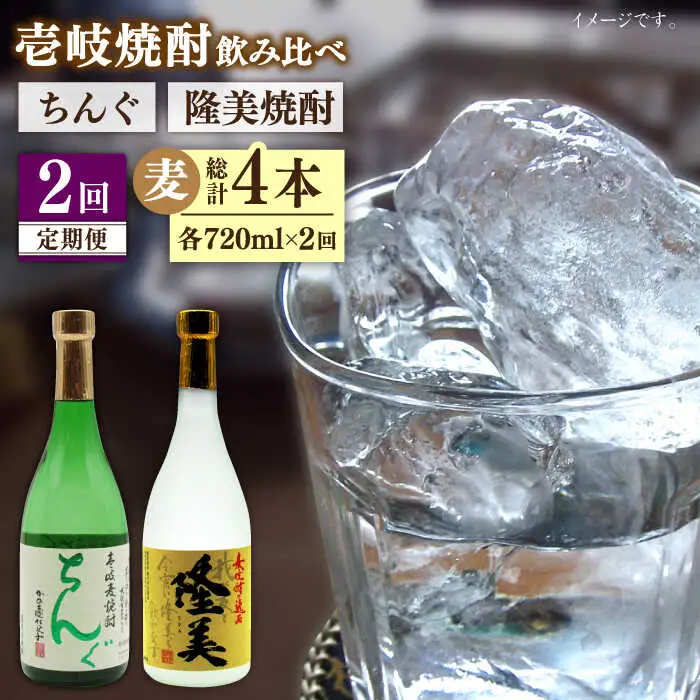 【全2回定期便】隆美焼酎とちんぐのセット《壱岐市》【天下御免】焼酎 壱岐焼酎 麦焼酎 酒 アルコール [JDB365]