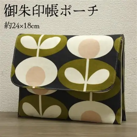 ポケット付 御朱印帳ポーチ(マルチポーチ)約24×18cm 北欧風花柄 OK-04_装飾品・工芸品  服飾小物 _【1513065】