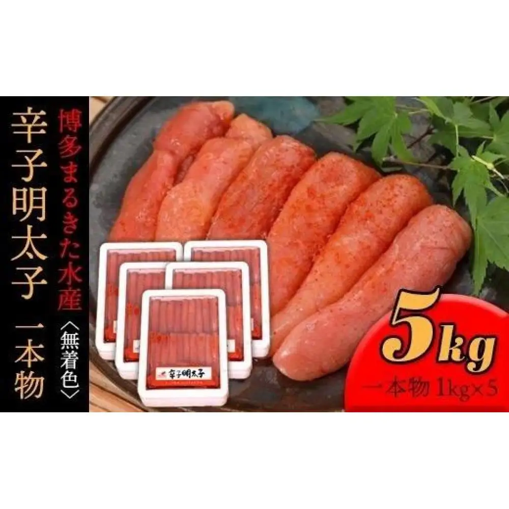【ギフト用】博多まるきた水産辛子明太子一本物5kg(1kg×5)【明太子 めんたいこ 辛子明太子 魚介類 家庭用 ご飯のお供 お取り寄せ お土産 九州 ご当地グルメ 取り寄せ グルメ】