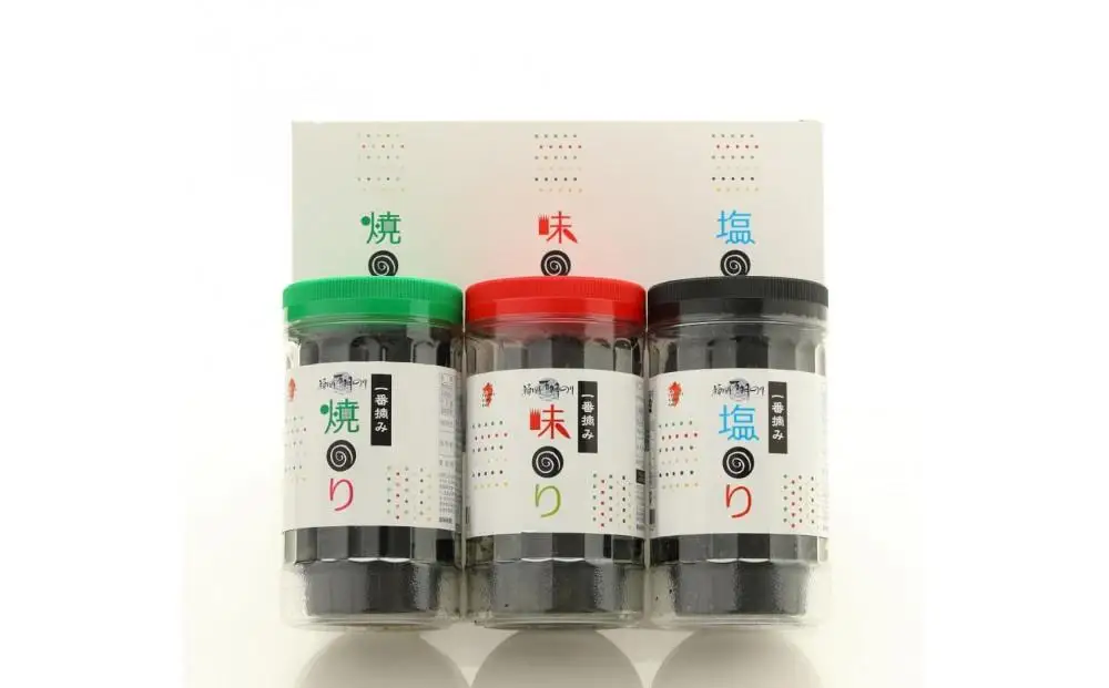 一番摘み 福岡有明のり9本！！ ボトル入「味のり」「塩のり」「焼のり」詰合せ