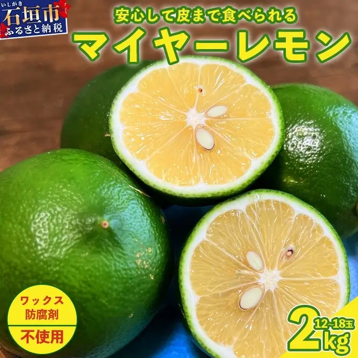 【先行予約】こだわりの青切りマイヤーレモン 約2kg (12～18個) 