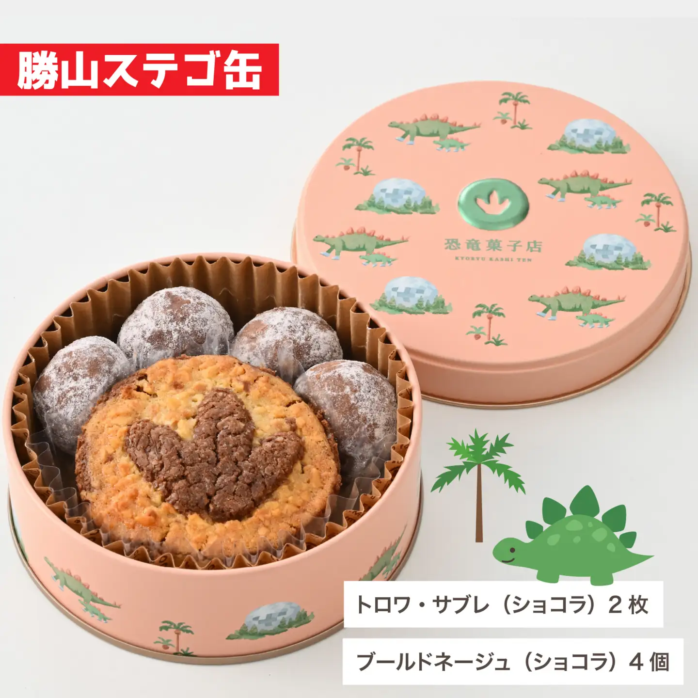 恐竜サブレ缶（小）【勝山ステゴ缶】[A-135005_04] / クッキー クッキー