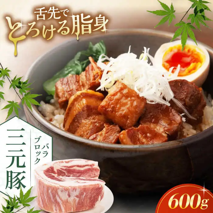 平田牧場 バラ ブロック 600g  焼肉 バラ 豚肉 冷凍 家族 [AJAP072]