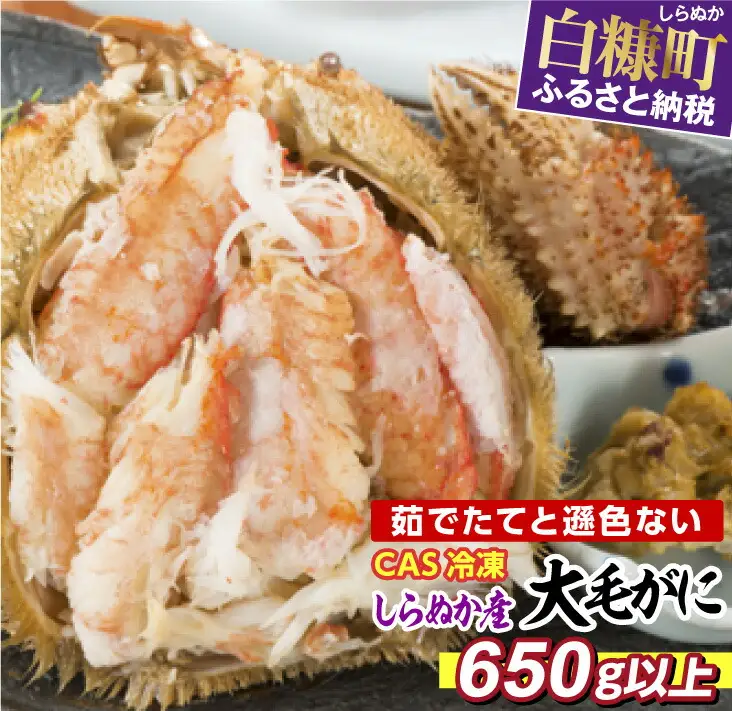 しらぬか産 CAS冷凍大サイズ毛がに【650g以上】_I084-0546