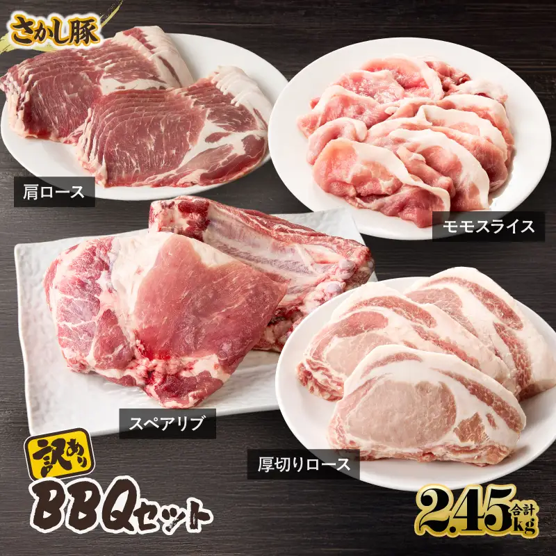 【 訳あり 】2506 鹿屋産 豚 BBQ セット 計2.45kg KN079-014 肉 豚肉 冷凍