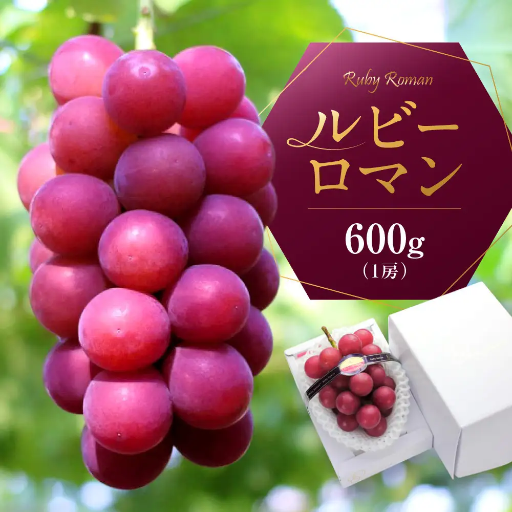 高級ぶどう ルビーロマン 600g 大粒 希少品 贈答用 ギフト お中元 夏ギフト プレゼント