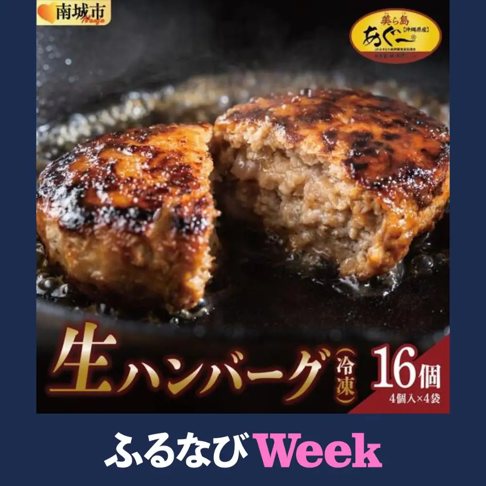 【ふるなびWEEK対象】ハンバーグ 120g × 16個（1920g）冷凍【美ら島あぐ～】   