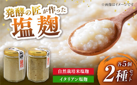 2種の塩麹食べ比べセット（自然栽培米の塩麹130g,イタリアン自然栽培米塩麹130g）（各5個）【株式会社内田物産 卑弥呼醤院】[ZAU038]