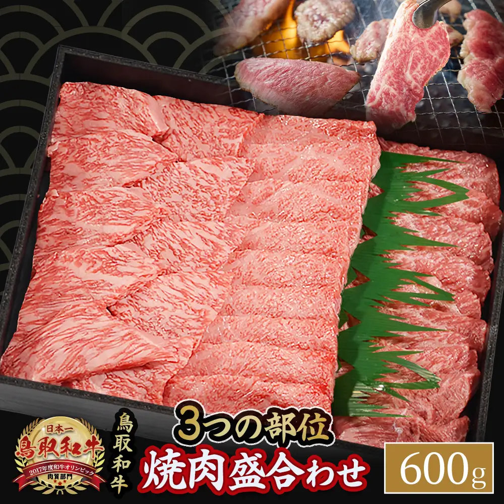 鳥取和牛 3つの部位の 焼肉 盛り合わせ 600g 焼き肉 赤身 KR1236