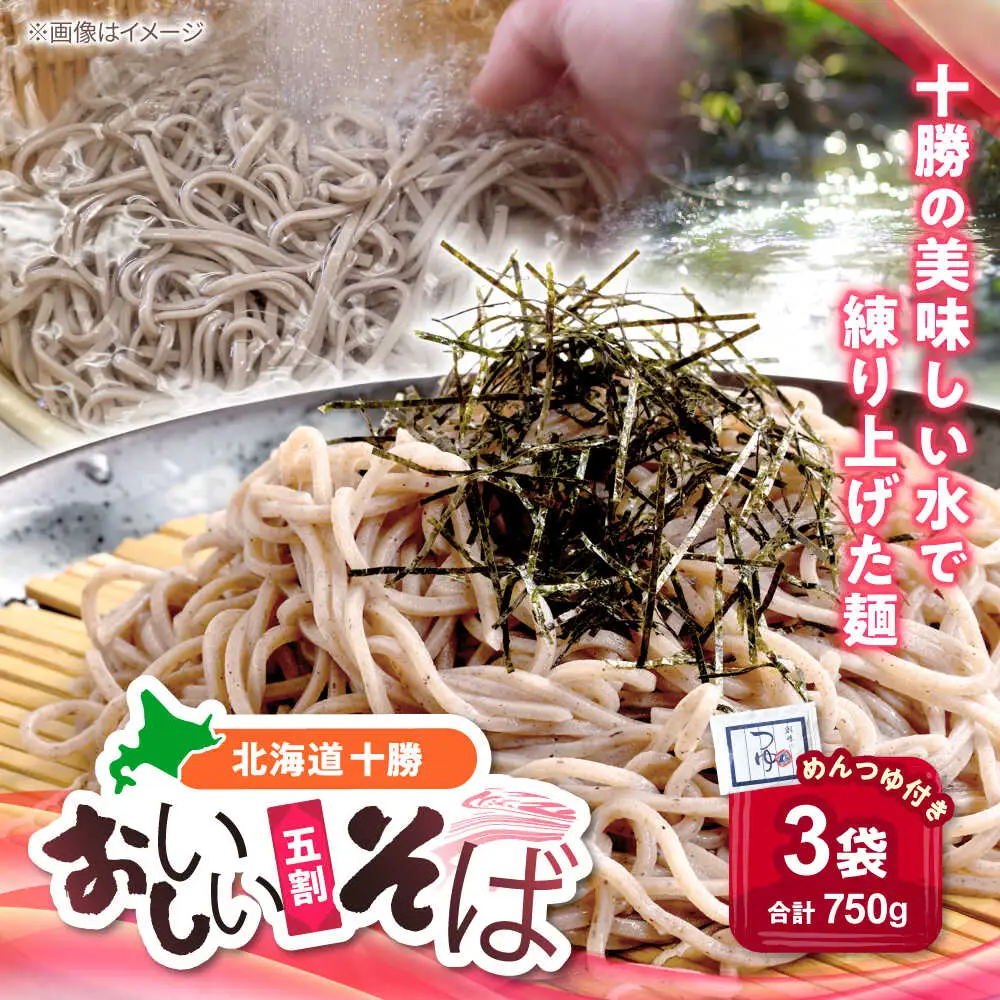 北海道十勝 おいしいそば 五割そば 250g×3袋 めんつゆ付き | 瀬戸内商事 [BNBF012]