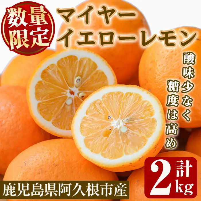 ＜先行予約受付中！2026年12月中旬以降順次発送予定＞ 数量限定！露地マイヤーイエローレモン (2kg) 国産 果実 果物 レモン イエローレモン フルーツ 檸檬 柑橘 デザート 期間限定 アレンジ ドリンク ゼリー デザート 【桐野柑橘株式会社】akn070-10