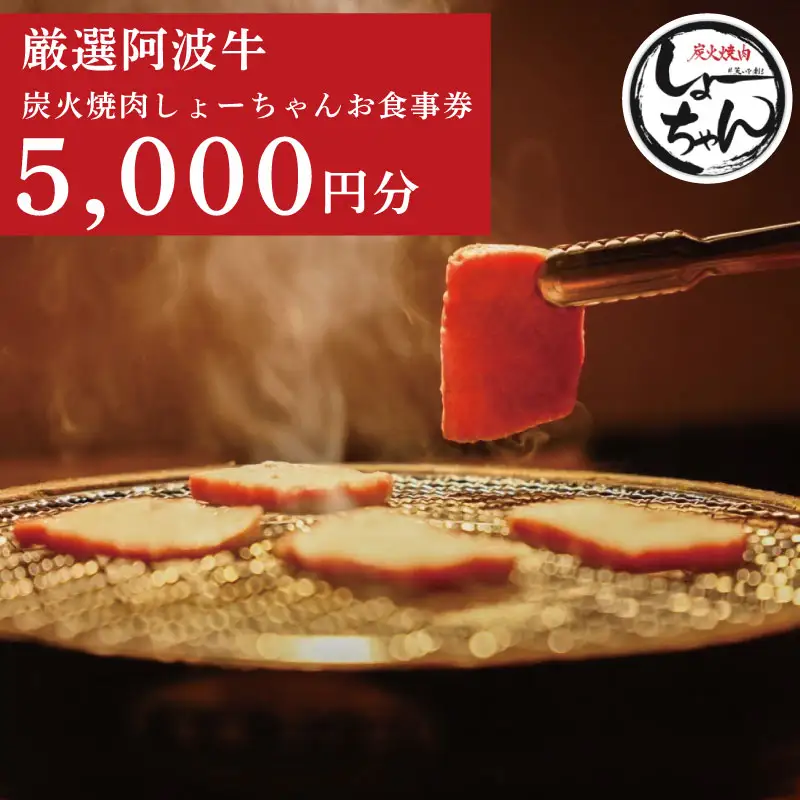 【 食事券 】 炭火焼肉しょーちゃん 5000円分 徳島県 吉野川市