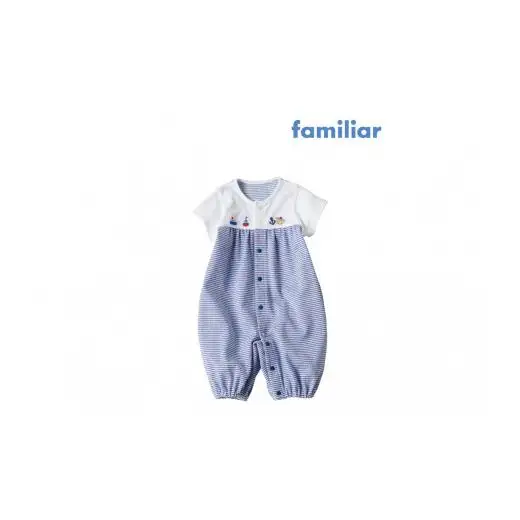ツーウェイオール（春夏）【ファミリア】60cm ネイビー familiar  (150150)  │綿100％ 日本製 半袖 通気性 子供服 こども服 ベビーウェア ベビー服 キッズ BABY 子育て ママ 出産祝い プレゼント ギフト お祝い 三重県 四日市市 ふるさと納税