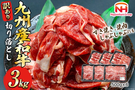 牛肉 訳あり 日本ハム 九州産 和牛 切り落とし 500g 6p 計 3kg