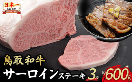 鳥取和牛 サーロインステーキ 3枚 （ 600g ） 国産 牛肉 和牛 黒毛和牛 サーロイン ステーキ サーロインステーキ 鳥取県 倉吉市 KR1316