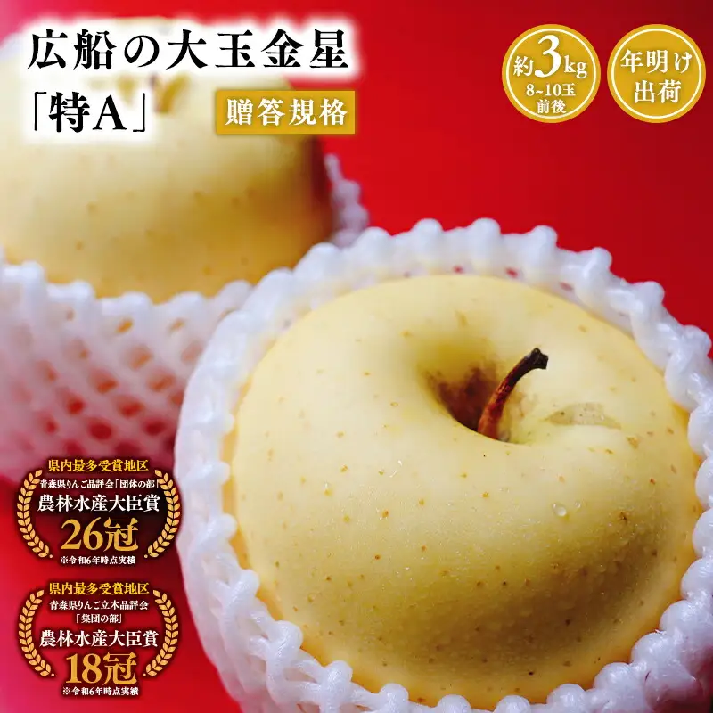年明け 贈答用 金星 約3kg 青森県平川市産[hi-0004-005]