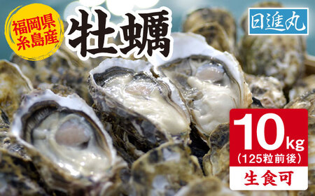 【日時指定可】福岡県糸島産 殻付き牡蠣 10kg(125粒前後) 糸島市 / 日進丸 牡蛎 カキ [AWA012]