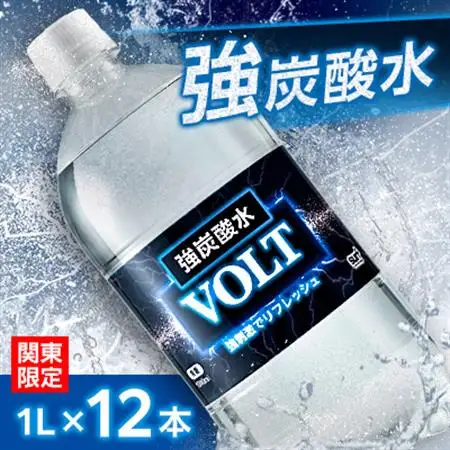 【関東のみお届け】強炭酸水 1L 12本 計12L サーフVOLT(ボルト)国産 ペットボトル【配送不可地域：離島・北海道・沖縄県・東北・信越、北陸・東海・近畿・中国・四国・九州】【1532972】