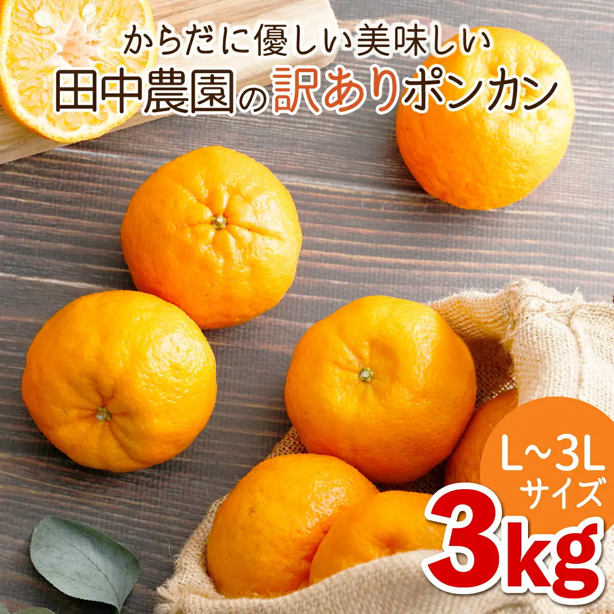 訳ありポンカン 3kg（L~3Lサイズ） 【田中農園】