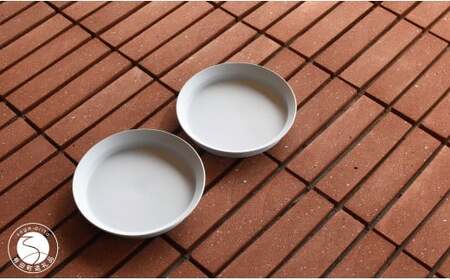 1616/ TY Round Deep Plate 200 Grey 2枚セット【1616/arita japan】有田焼 食器 器 皿 中皿 丸皿 ラウンド プレート グレー シンプル eb025