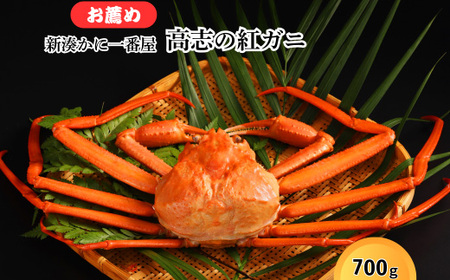 新湊かに一番屋【お薦め】高志の紅ガニ700g｜ズワイガニ 紅ずわいがに カニ 蟹 富山県 射水市 ※2026年10月～発送