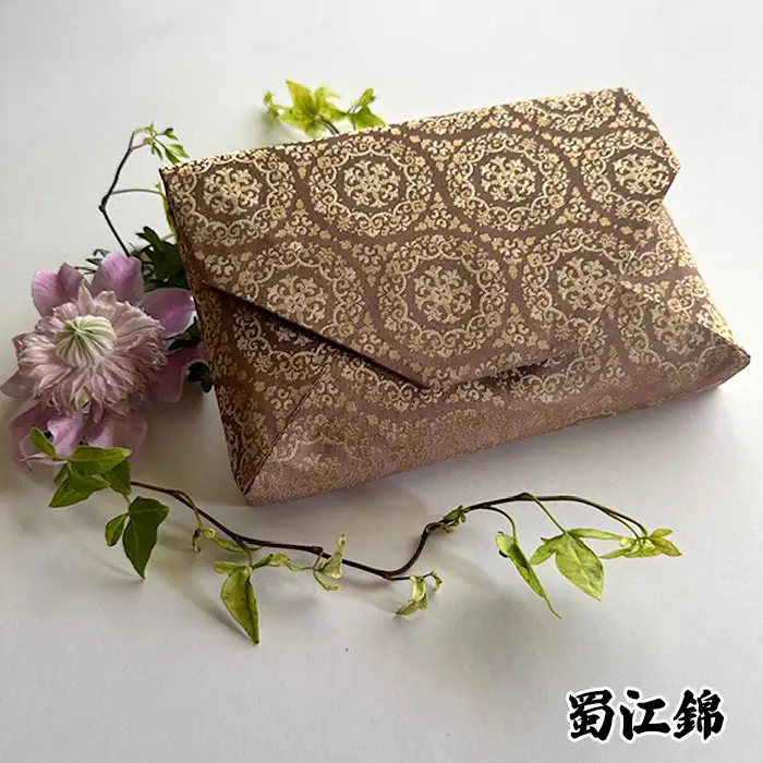 No.432-04 【表地の柄：蜀江錦】数寄屋袋　和装バッグ　ポーチ　クラッチバッグ