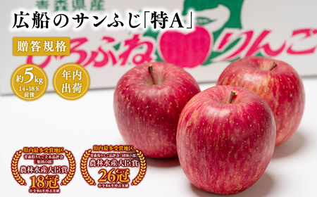 りんご 贈答用 サンふじ 約5kg 12月発送 青森県平川市産[hi-0004-008]