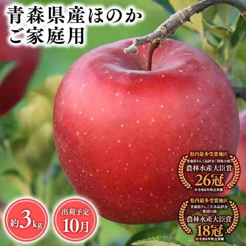 りんご 家庭用 ほのか3kg 青森県平川市産 [hi-0053-017]