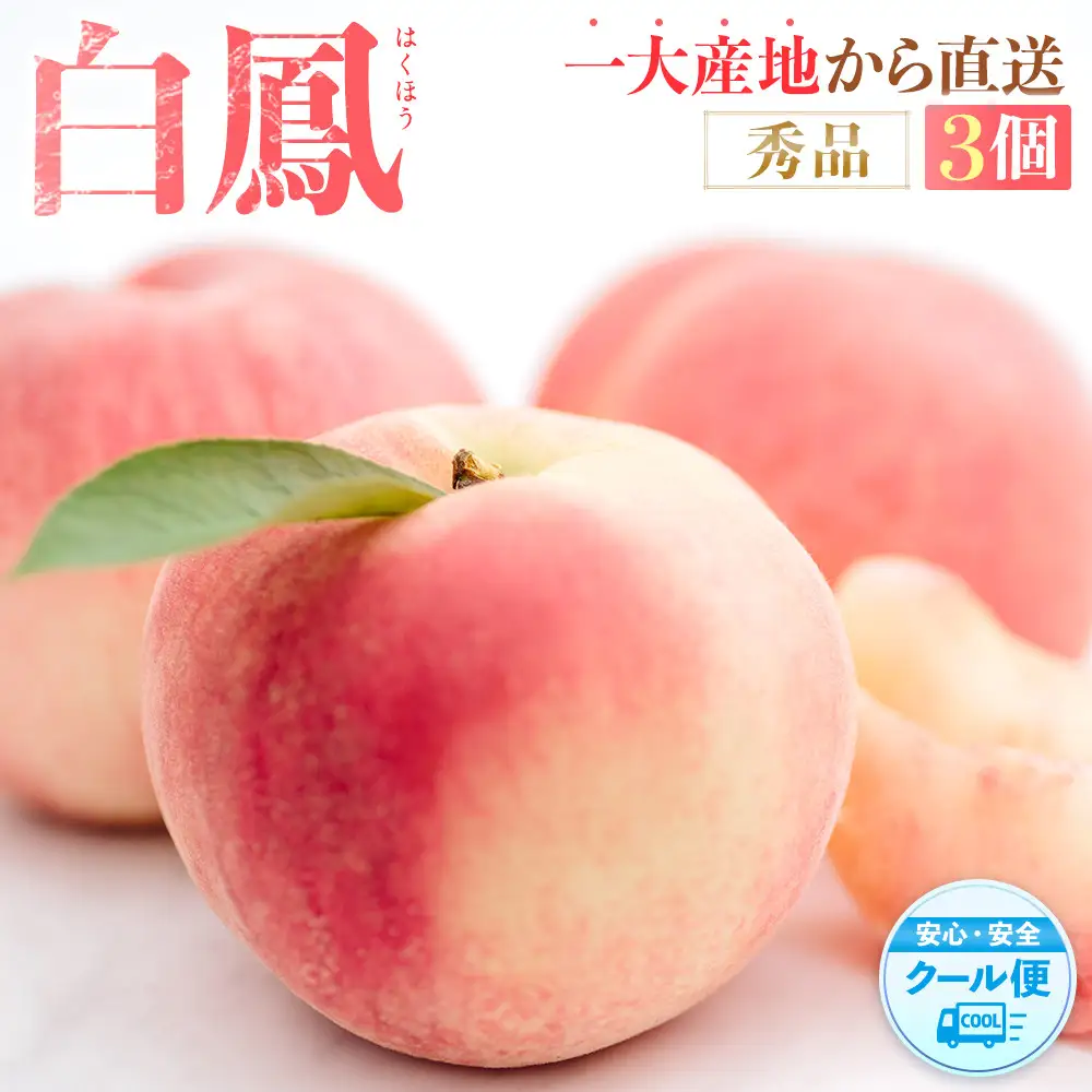 先行販売！［モモ］ 白鳳　桃の王様！食べきりやすい３個入り［2027年6月下旬頃より順次発送］［秀品］こだわり農家厳選 ［KG17］