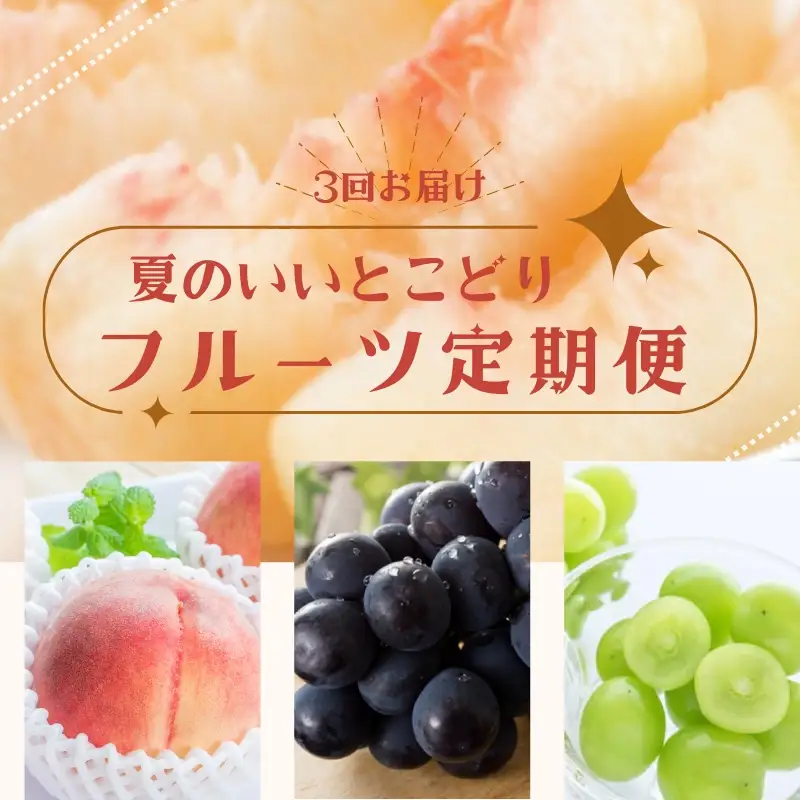 【3か月定期便】夏のいいとこどりフルーツ定期便♪桃・ピオーネ・シャインマスカット【tkb360】