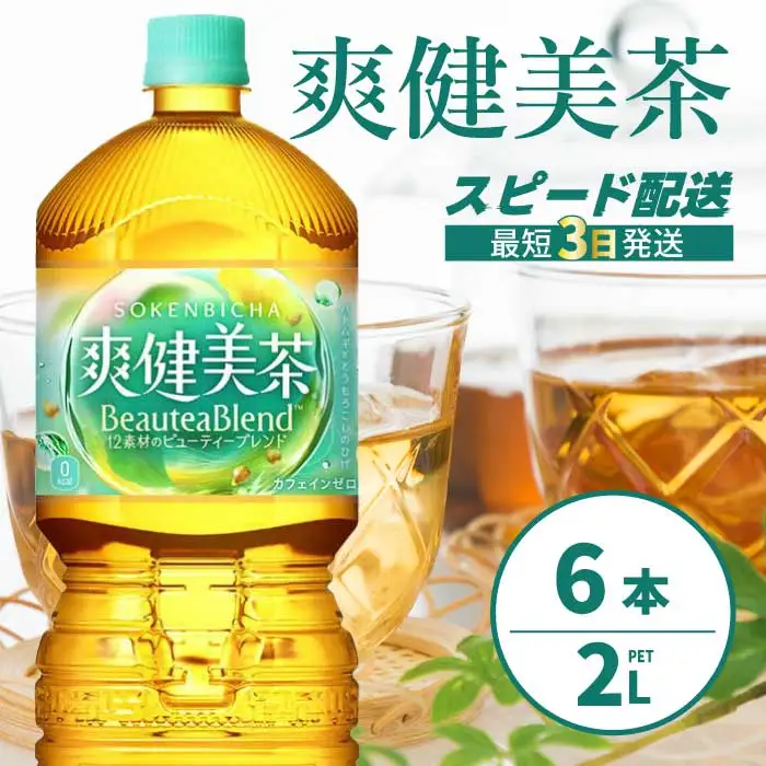 爽健美茶 PET 2L×6本(1ケース) 最短3日発送 お茶 飲料 ソフトドリンク カフェインゼロ ペットボトル 箱買い まとめ買い 備蓄 災害 014062