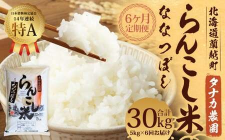 【6ヶ月定期便】らんこし米 （ななつぼし） 5kg （タナカ農園）【2024年10月下旬より順次発送】 米 こめ コメ お米 白米 精米 ご飯 ごはん