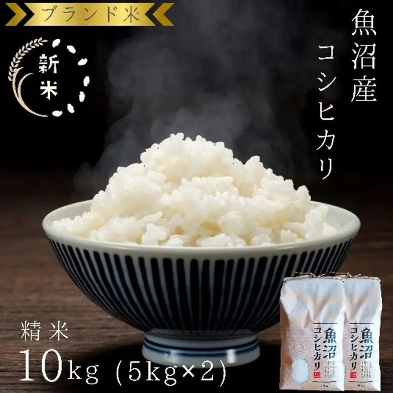 令和7年産 ブランド米 魚沼産コシヒカリ 精米 10kg（5kg×2袋） 米 コメ こめ お米 おこめ 白米 こしひかり 新潟県産 人気 お取り寄せ