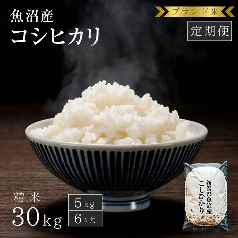 【定期便：精米5kg×6ヶ月】ブランド米 魚沼産コシヒカリ 米 コメ こめ お米 おこめ 白米 こしひかり 新潟県産 人気 お取り寄せ