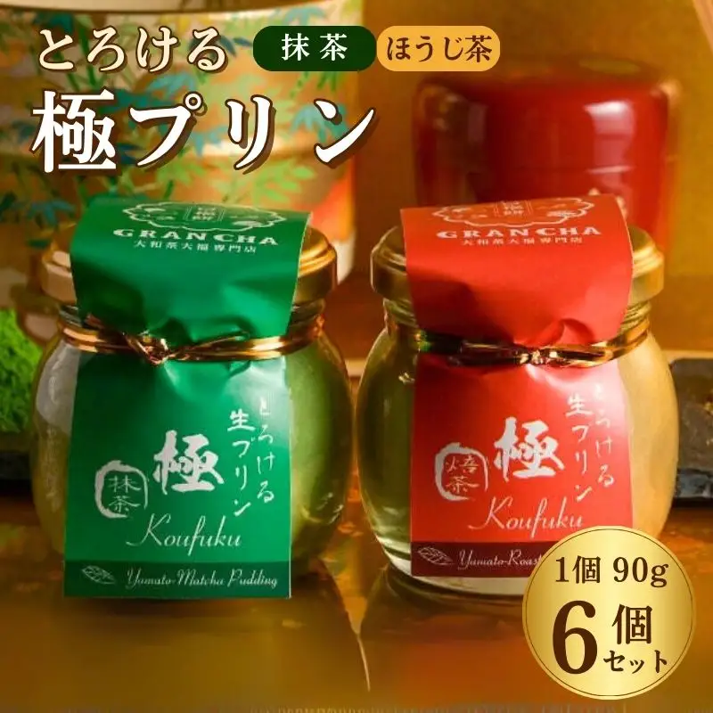 極プリン6個入（抹茶・ほうじ茶 各3個入り） プリン 八宝 I-306