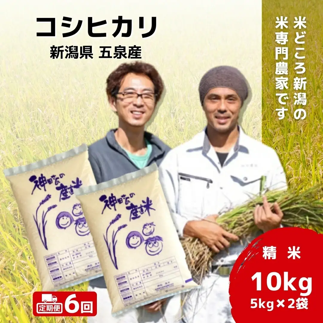 【先行予約】令和8年産米【6回定期便】わくわく農場のコシヒカリ 10kg(5kg×2袋) | コシヒカリ 白米 米 新潟県産 五泉市