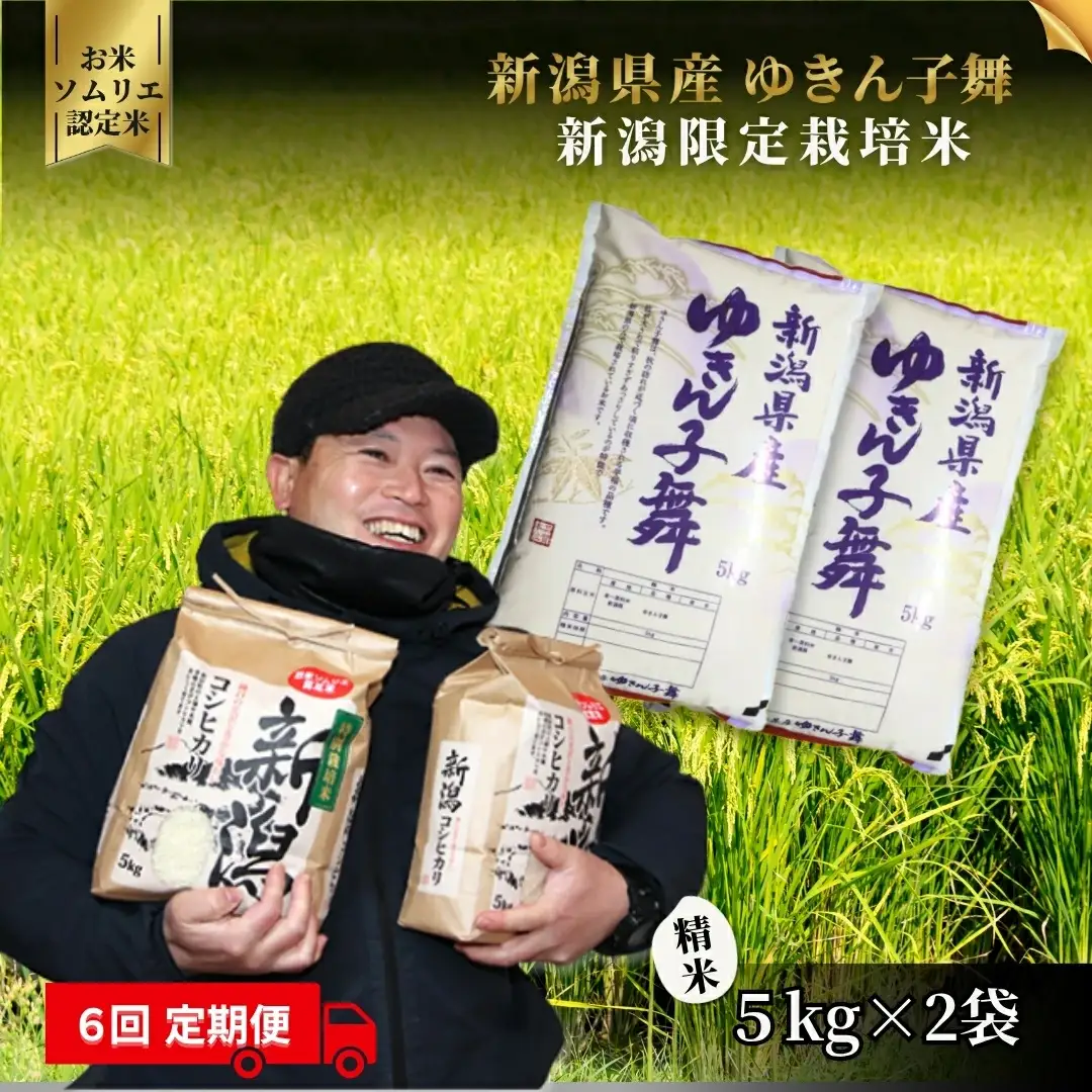 【先行予約】令和8年産米〈6回定期便〉ゆきん子舞 10kg（5kg×2袋） | 新潟県