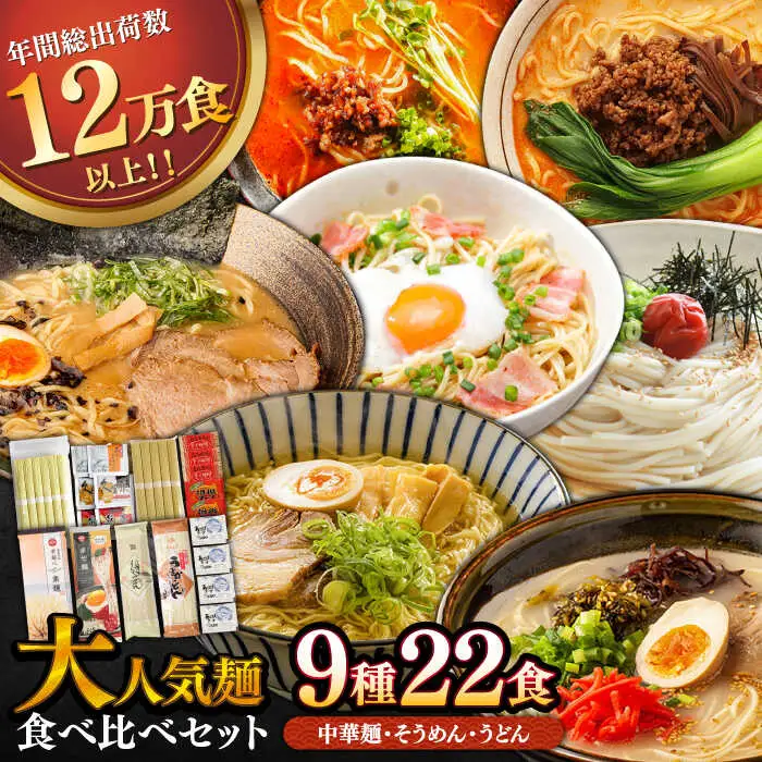 人気麺 食べ比べ セット 22食 [SAQ047] 麺
