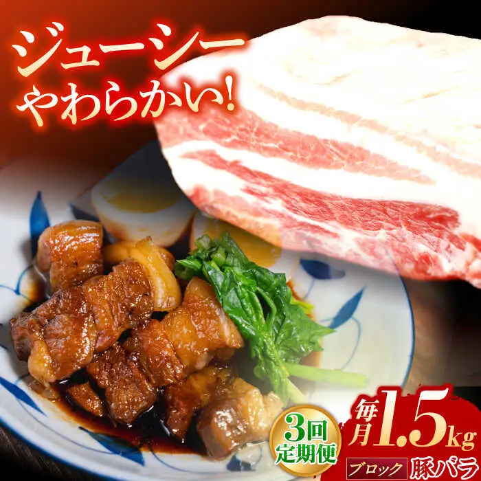 【定期便】 豚肉 ブロック 総計4.5kg NAC616 豚肉 全3回