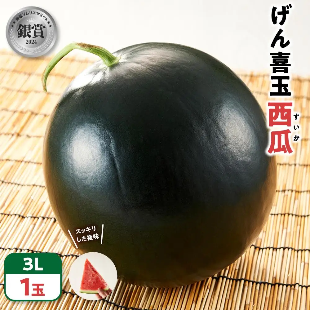 【先行予約 2027年6月中旬以降発送】 大玉 スイカ げん喜玉 西瓜 3Ｌ（1玉）|スイカ