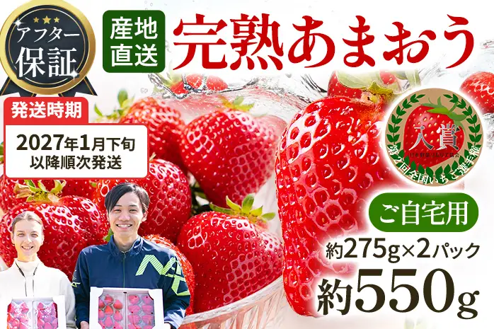 いちご あまおう 約275g×2P R9年1月下旬以降発送 いちご