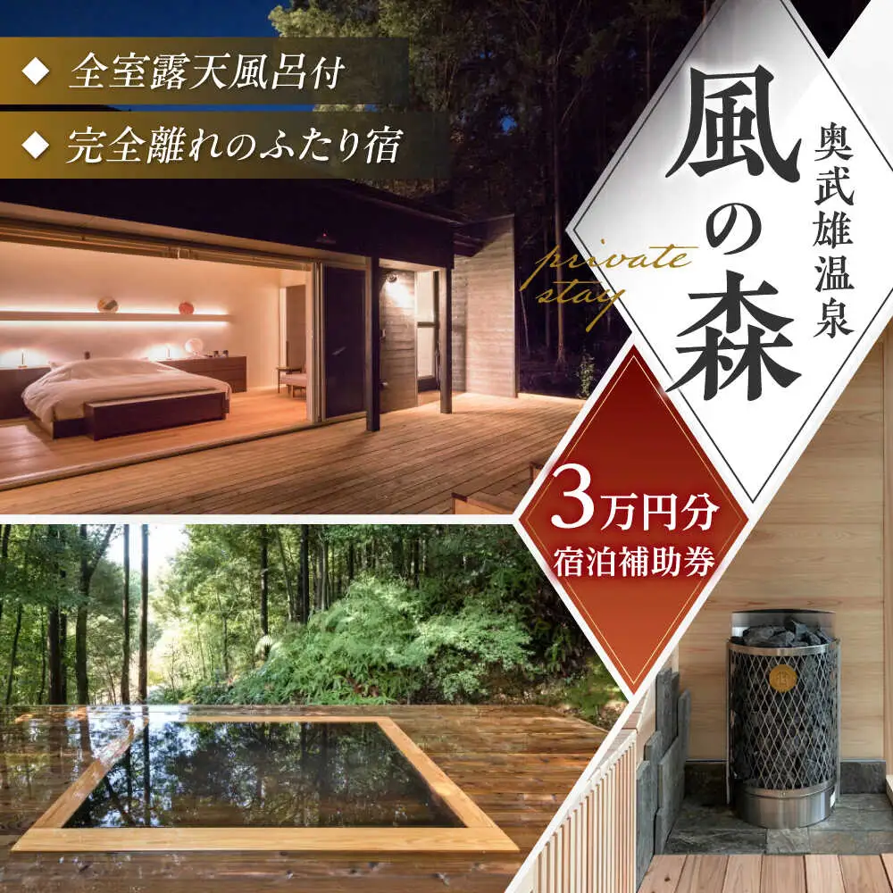 奥武雄温泉風の森 宿泊券 (30,000円分) 宿泊 [UEC001]