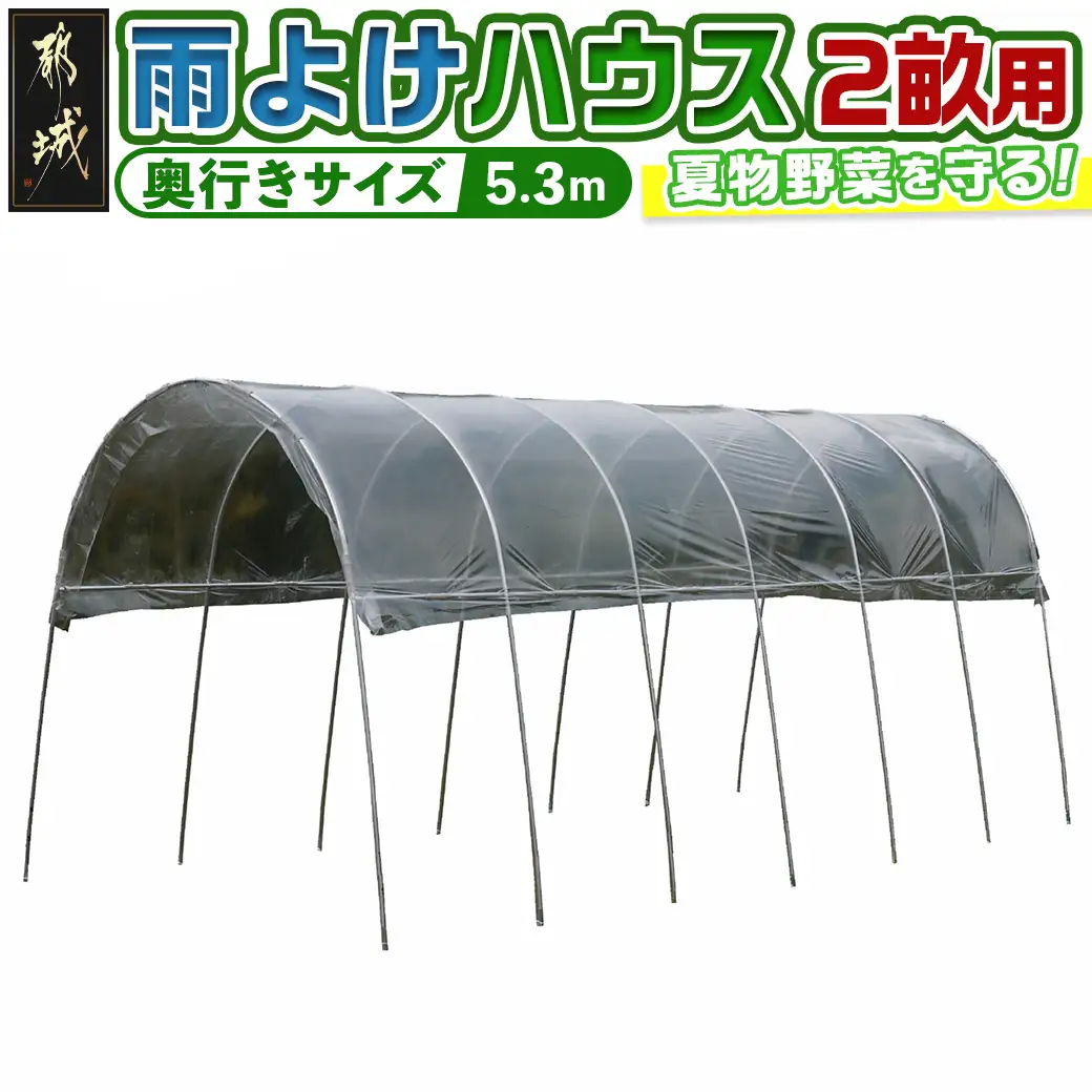 雨よけハウス【2畝用】〈AM-2253〉〔MB-J403〕_(都城市) 雨よけハウス 敏感 夏物野菜を守る 収穫を確保 夏野菜 組立簡単 完全組立式 障害や病気対策 2畝用 18株 