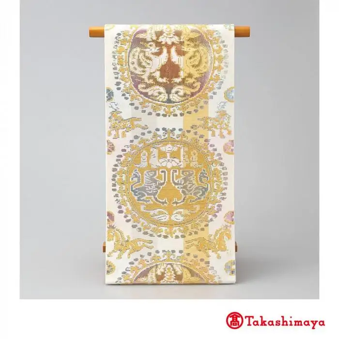 【龍村美術織物】龍村錦帯 袋帯 円文白虎錦【高島屋選定品】