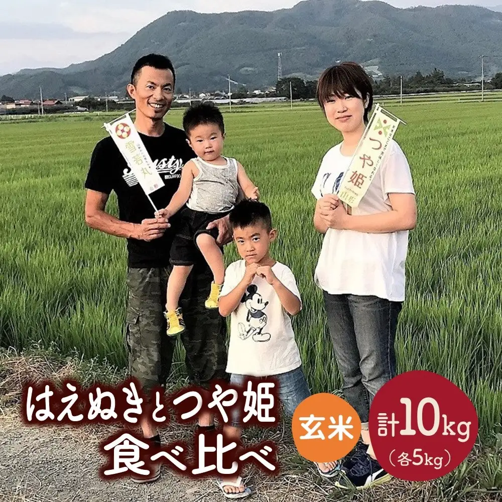【２０２６年１１月～発送】令和８年産　はえぬきとつや姫の食べ比べ（玄米）各５ｋｇ　0079-2632