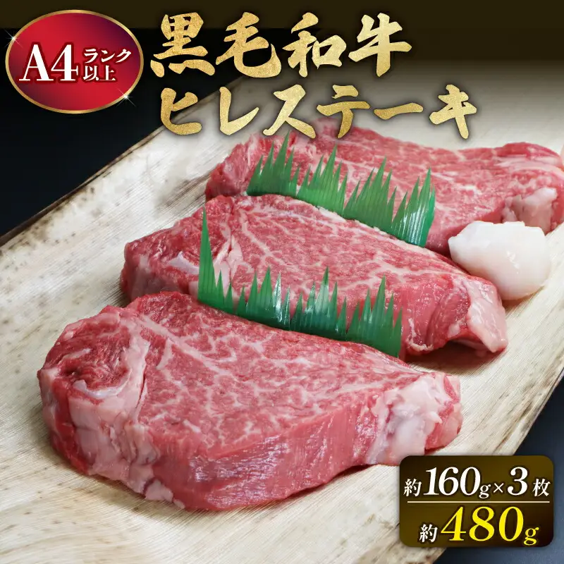 大和牛ヒレステーキ用 160g×3枚 大和牛専門店 一 ステーキ ヒレ ヘレ 黒毛和牛 和牛 牛肉 31-001
