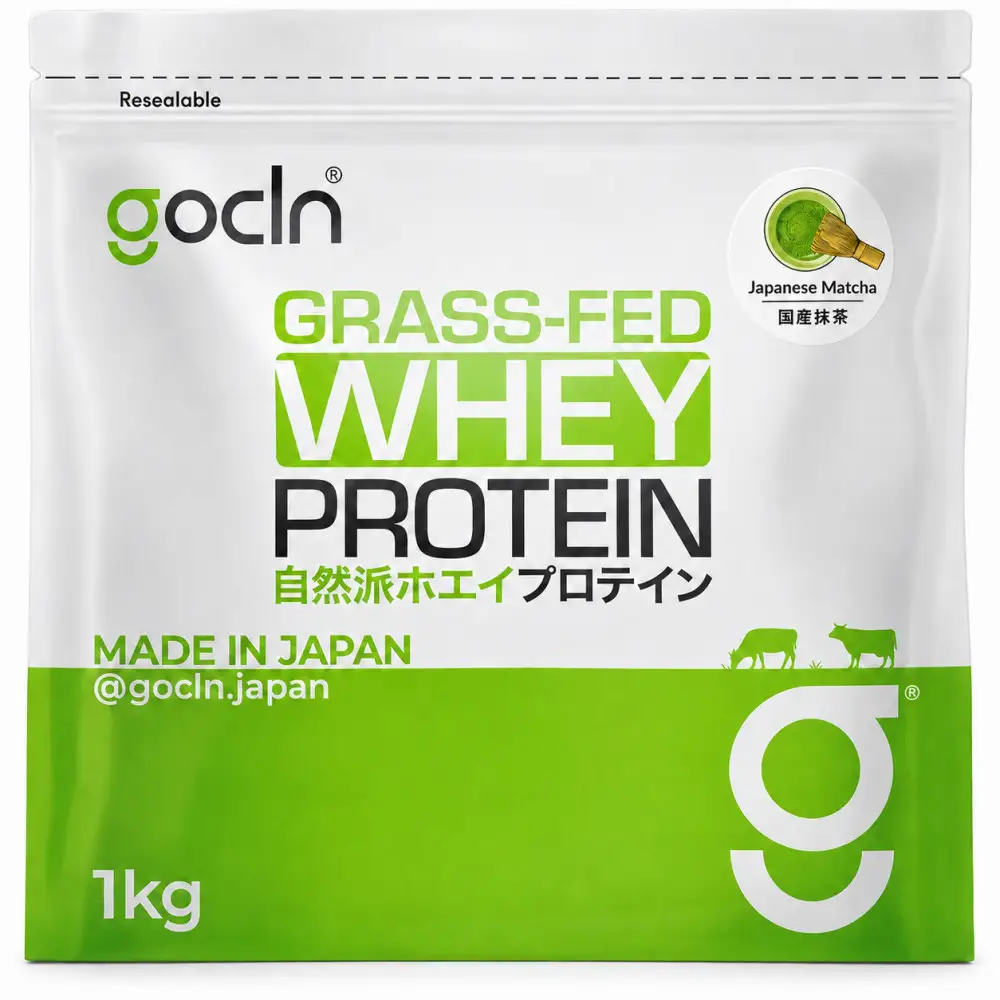 最高級グラスフェッドホエイプロテイン使用。GoCLN(ゴークリーン）自然派ホエイプロテイン 1kg ＜抹茶味＞