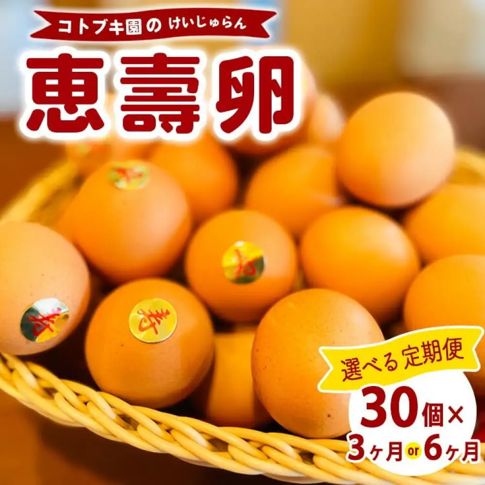 【定期便3ヶ月】当社自慢 恵壽卵 30個入り  タマゴ けいじゅらん 鶏卵 玉子 国産　先行予約受付　　※離島への配送不可｜食品